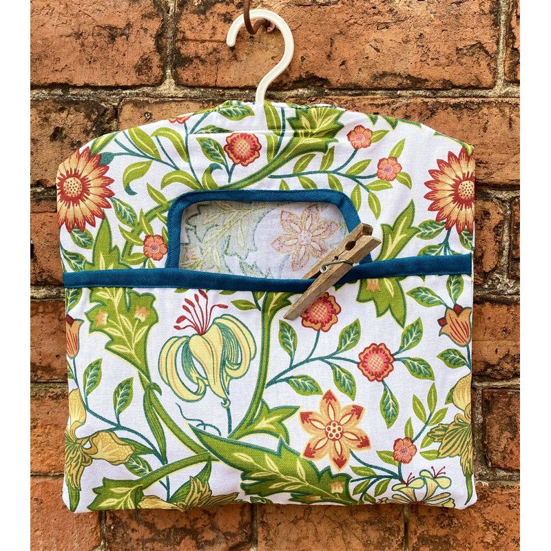 Scarthingwell Sussex Peg Bag Cotton Blue with Floral Pattern - 36cm