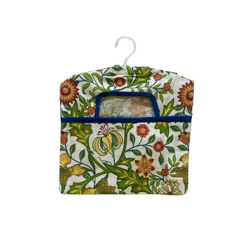 Scarthingwell Sussex Peg Bag Cotton Blue with Floral Pattern - 36cm