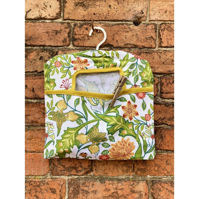 Scarthingwell Sussex Peg Bag Cotton Yellow with Floral Pattern - 36cm