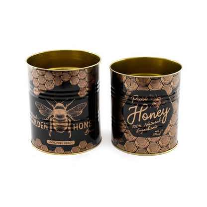 2 x Metal Tins - Black & Copper