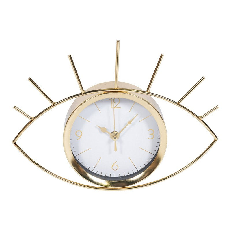 Scarthingwell Eye Clock Metal Gold Wall Mounted Battery Powered - 30cm