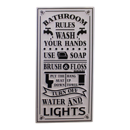 Scarthingwell Bathroom Rules Sign Metal Wall Mounted - 60cm