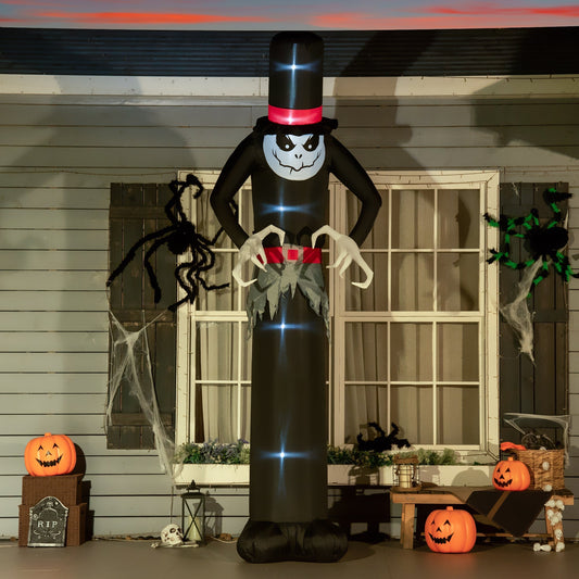 10ft Inflatable Halloween Skinny Ghost in a Tall Hat