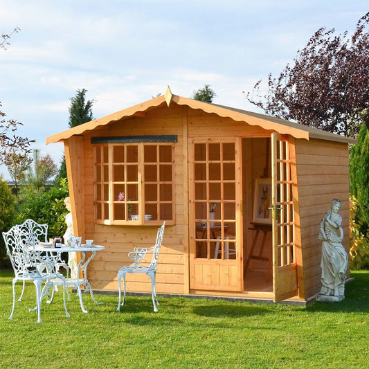 Shire Shire Sandringham 10' 8" x 7' 8" Apex Summerhouse - Premium 12mm Cladding Shiplap