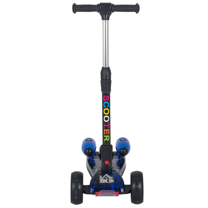 Scooter for Kids Toddler 3 Wheel Adjustable Height w/ Flashing Wheels Music Water Spray Foldable Kick Scooter for Boys and Girls 3 - 6 Yrs Blue