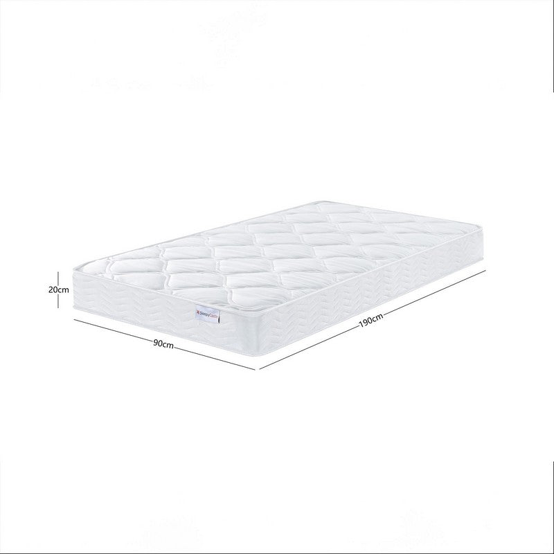 SleepyCastle Single Mattress Polyester White 3 x 6ft