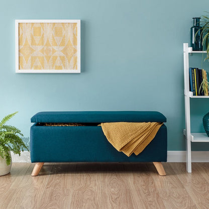 Secreto Ottoman Wood & Fabric Blue