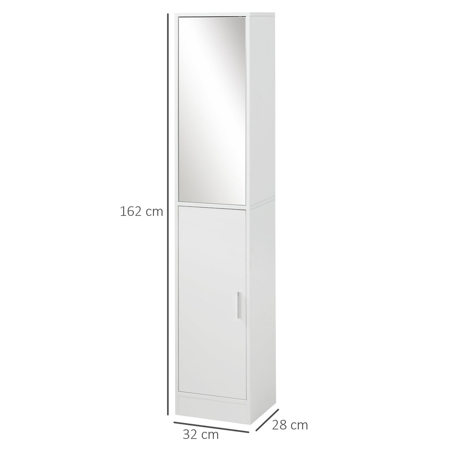 kleankin Tall Mirrored Bathroom Cabinet