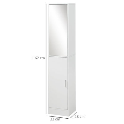 kleankin Tall Mirrored Bathroom Cabinet