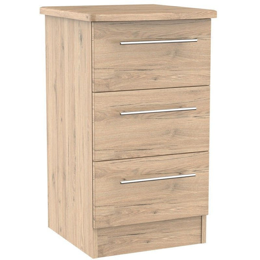 Swift Colby Slim Bedside Table Natural 3 Drawers