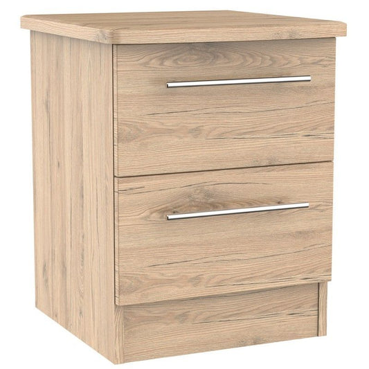 Swift Colby Slim Bedside Table Natural 2 Drawers