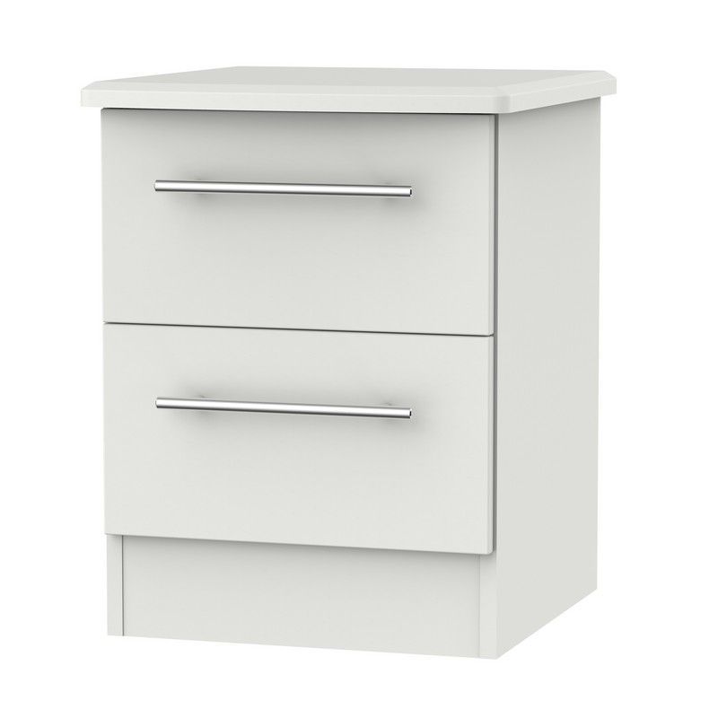 Swift Colby Slim Bedside Table Light Grey 2 Drawers