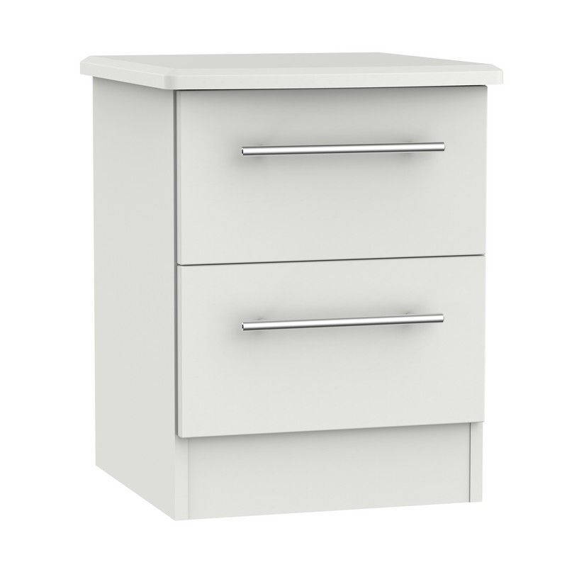 Swift Colby Slim Bedside Table Light Grey 2 Drawers