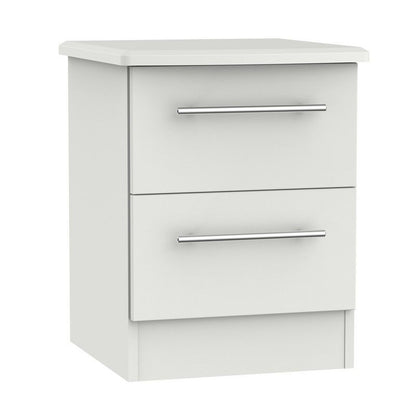 Swift Colby Slim Bedside Table Light Grey 2 Drawers