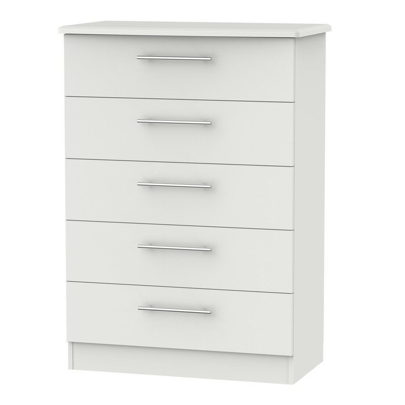 Swift Colby Tall Chest of Drawers Light Grey 5 Drawers