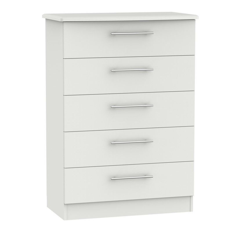 Swift Colby Tall Chest of Drawers Light Grey 5 Drawers