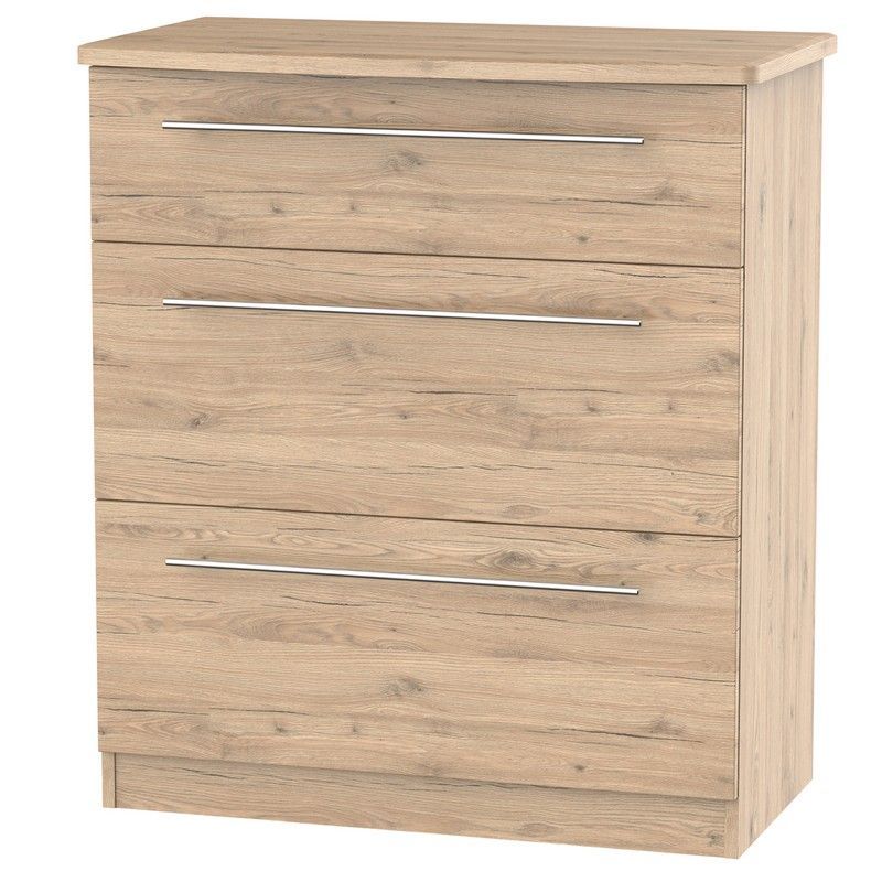 Swift Colby Chest of Drawers Natural 3 Drawers - 88.5cm