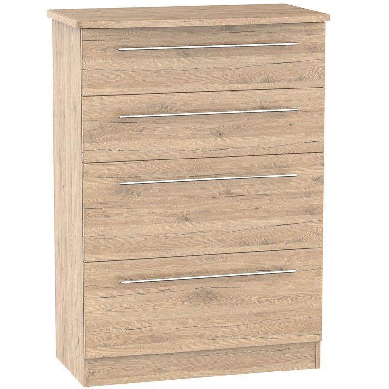 Swift Colby Tall Chest of Drawers Natural 4 Drawers