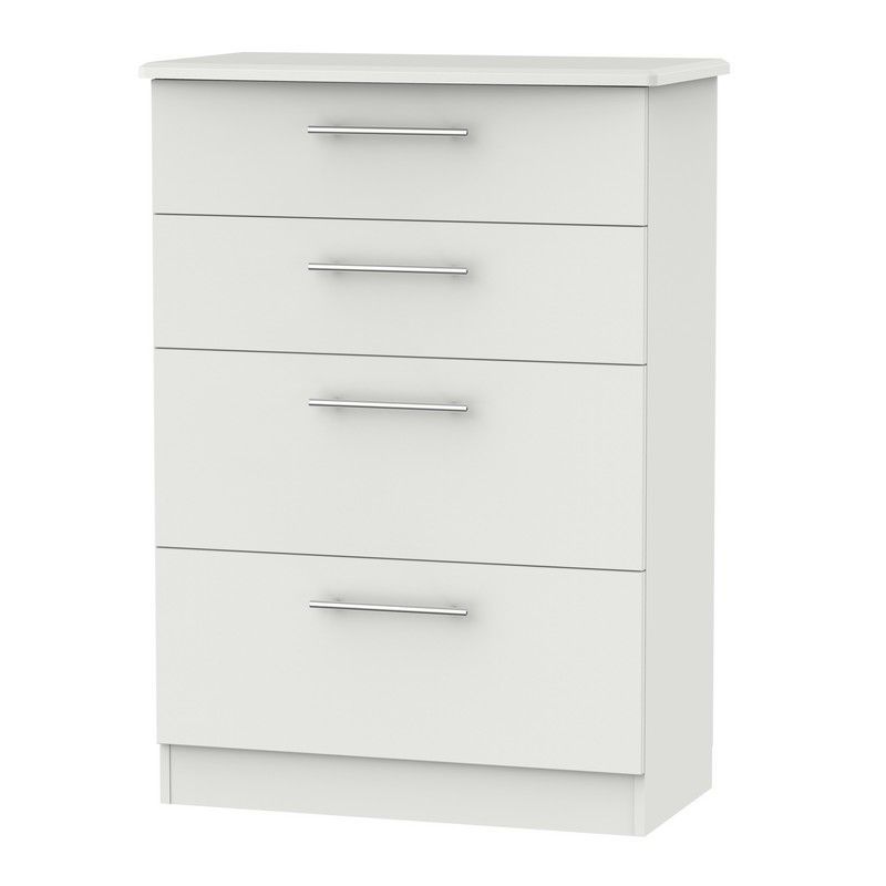 Swift Colby Tall Chest of Drawers Light Grey 4 Drawers