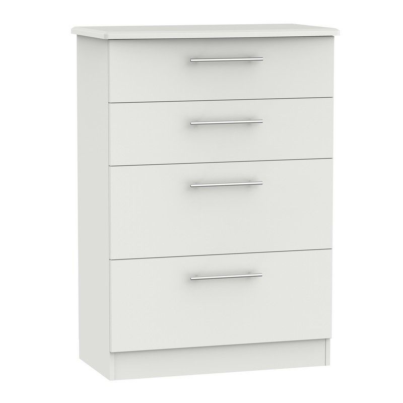 Swift Colby Tall Chest of Drawers Light Grey 4 Drawers