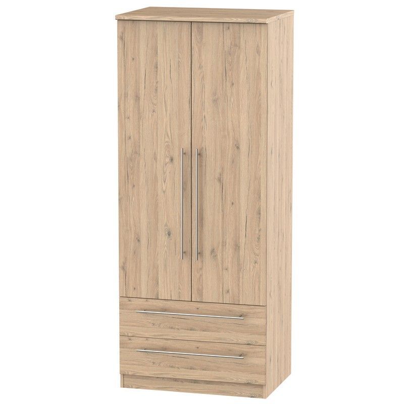 Swift Colby Tall Wardrobe Natural 2 Doors 2 Drawers