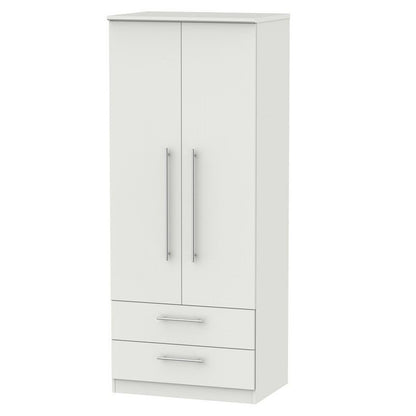 Swift Colby Tall Wardrobe Light Grey 2 Doors 2 Drawers