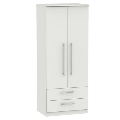 Swift Colby Tall Wardrobe Light Grey 2 Doors 2 Drawers