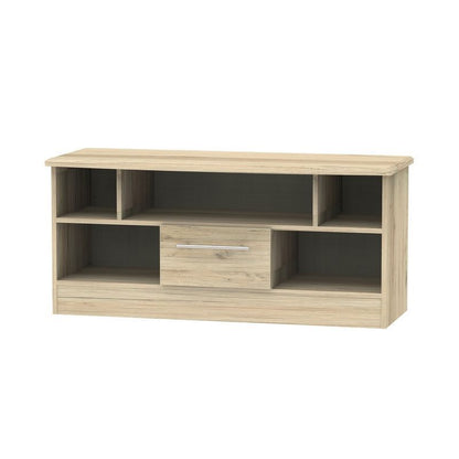 Swift Colby TV Unit Natural 5 Shelves 1 Drawer