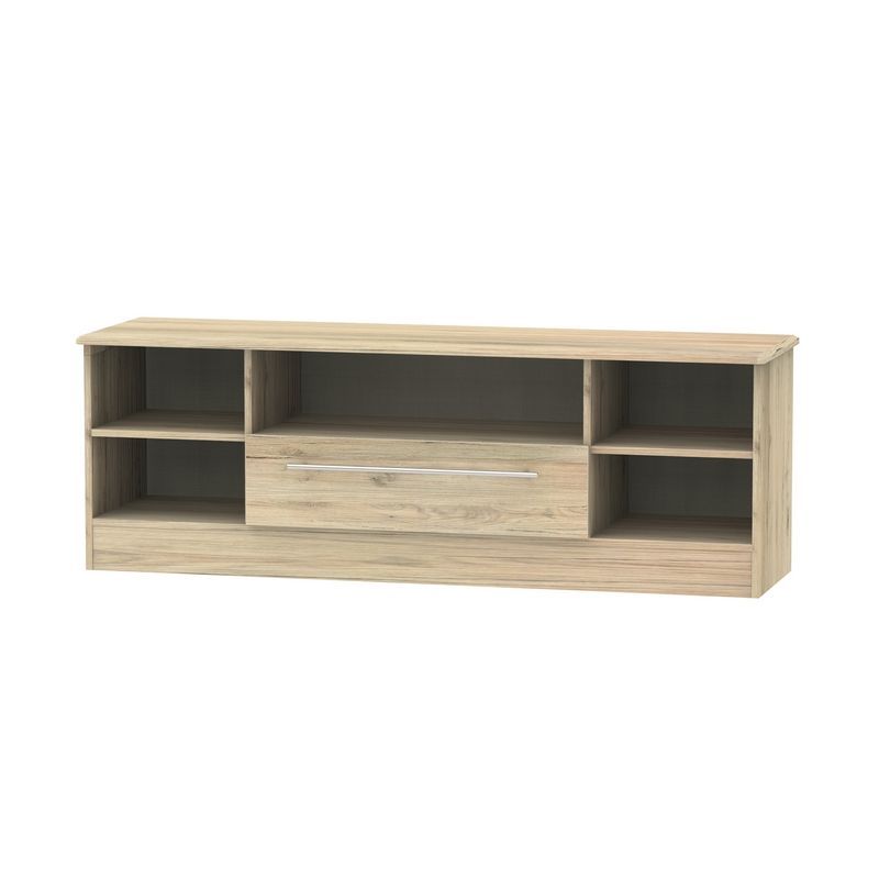 Swift Colby TV Unit Large Natural 5 Shelves 1 Drawer