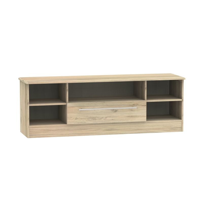 Swift Colby TV Unit Large Natural 5 Shelves 1 Drawer