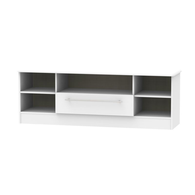 Swift Colby TV Unit Light Grey 5 Shelves 1 Drawer