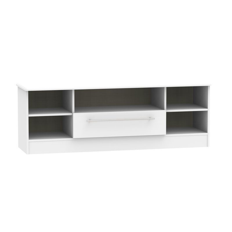 Swift Colby TV Unit Light Grey 5 Shelves 1 Drawer