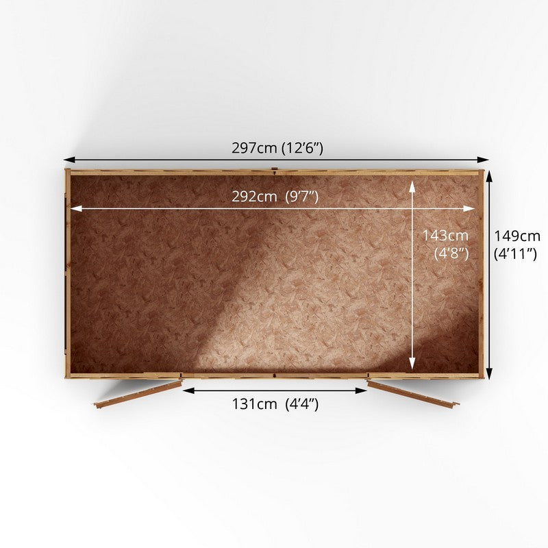 Mercia Mercia 9' 8" x 4' 10" Apex Workshop - Budget Dip Treated Overlap