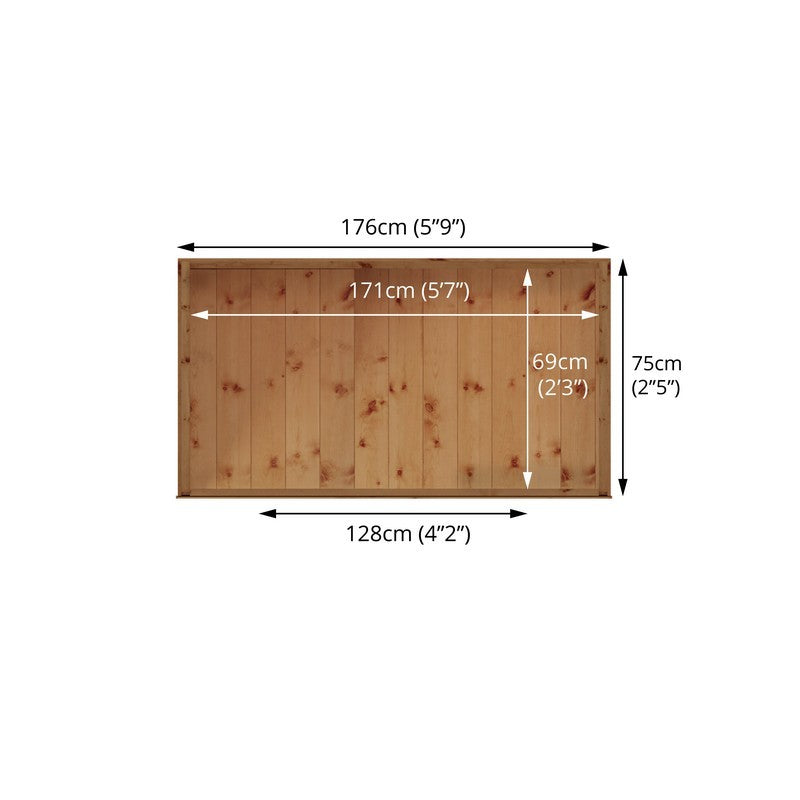 Essentials Mercia 5' 9" x 2' 5" Pent Garden Store - Premium Dip Treated Shiplap