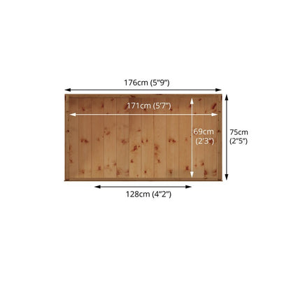 Essentials Mercia 5' 9" x 2' 5" Pent Garden Store - Premium Dip Treated Shiplap