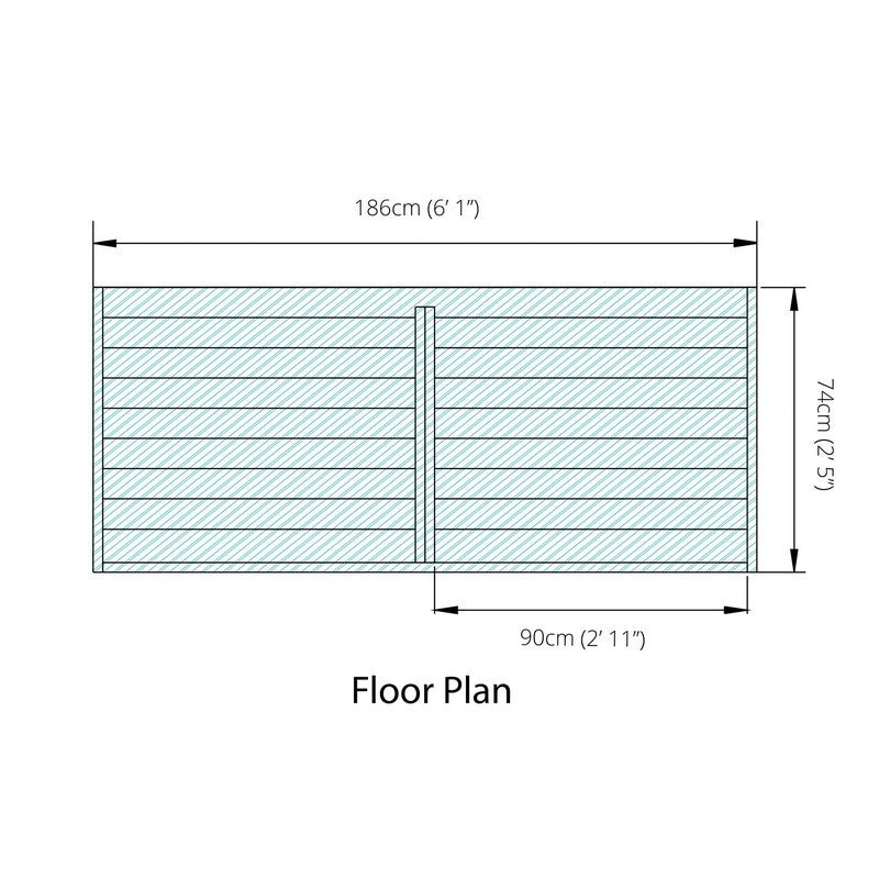 Essentials Mercia 2' 7" x 6' 3" Pent Log Store - Budget Pressure Treated Slatted