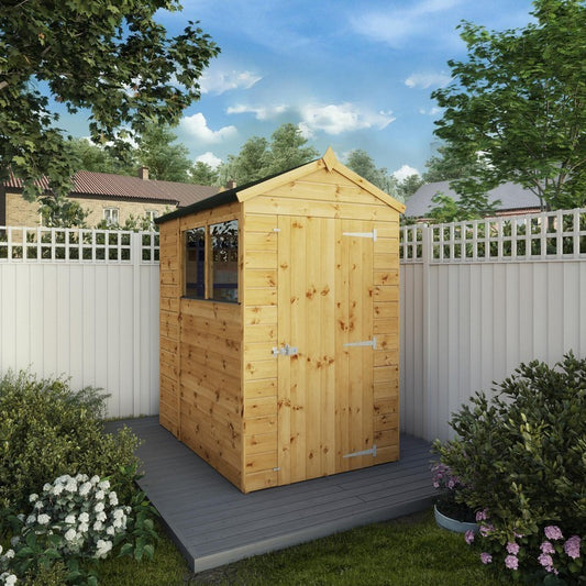 Essentials Mercia 3' 10" x 5' 8" Apex Shed - Premium Pressure Treated Shiplap