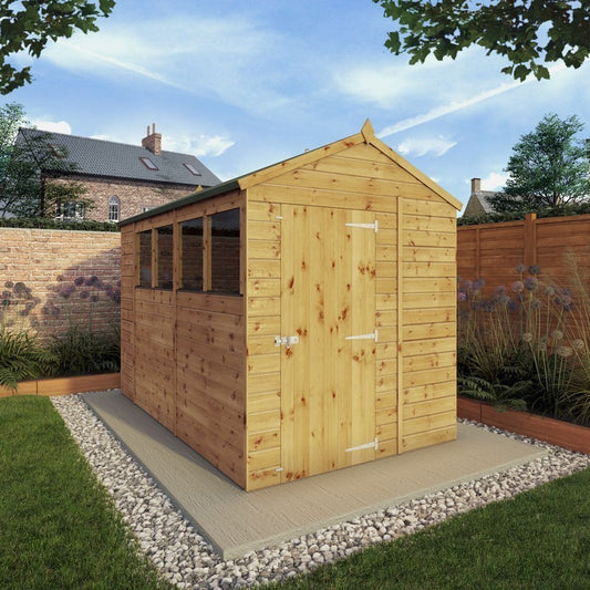 Essentials Mercia 5' 8" x 9' 8" Apex Shed - Premium Dip Treated Shiplap