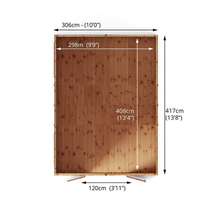 Mercia Mercia Premier 13' 8" x 10' Apex Workshop - Premium Dip Treated Shiplap