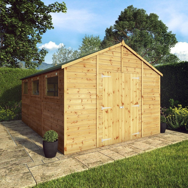 Mercia Mercia Premier 10' x 14' 7" Apex Workshop - Premium Dip Treated Shiplap