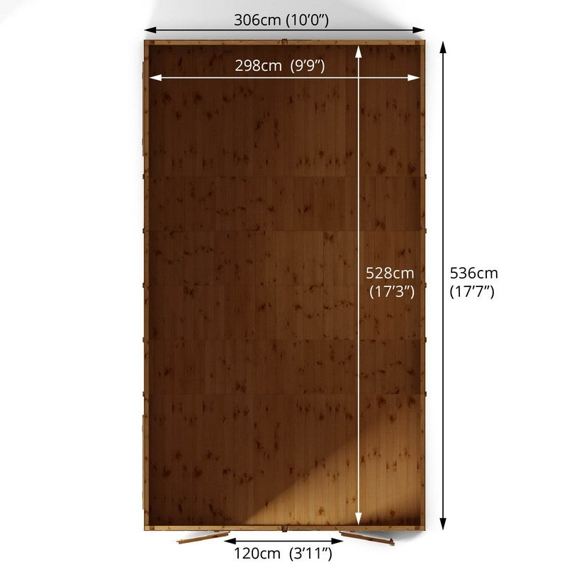 Mercia Mercia Premier 10' x 17' 7" Apex Workshop - Premium Dip Treated Shiplap