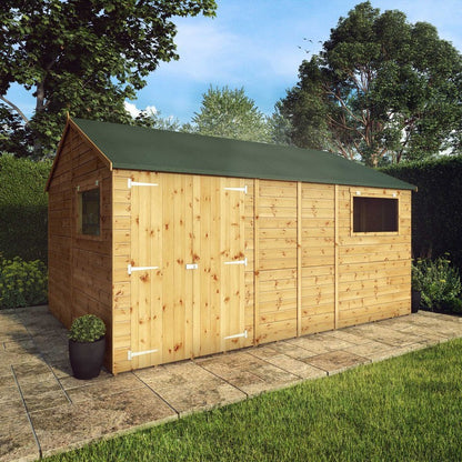 Mercia Mercia Premier 13' 8" x 10' Reverse Apex Workshop - Premium Dip Treated Shiplap