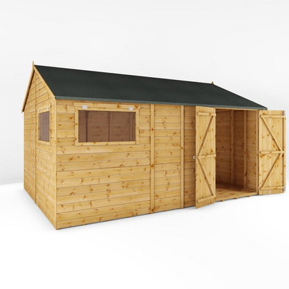 Mercia Mercia Premier 13' 8" x 10' Reverse Apex Workshop - Premium Dip Treated Shiplap