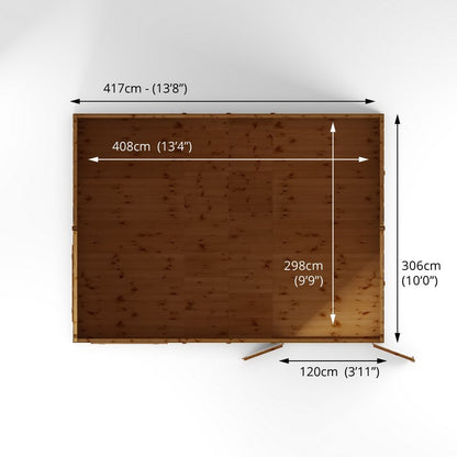 Mercia Mercia Premier 13' 8" x 10' Reverse Apex Workshop - Premium Dip Treated Shiplap