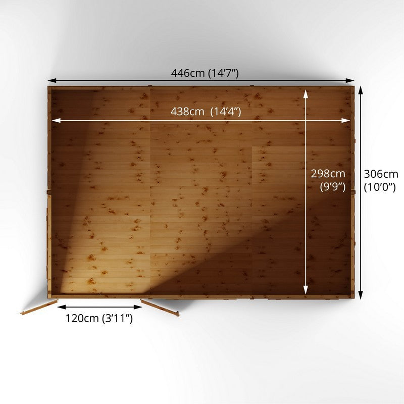 Mercia Mercia Premier 14' 7" x 10' Reverse Apex Workshop - Premium Dip Treated Shiplap