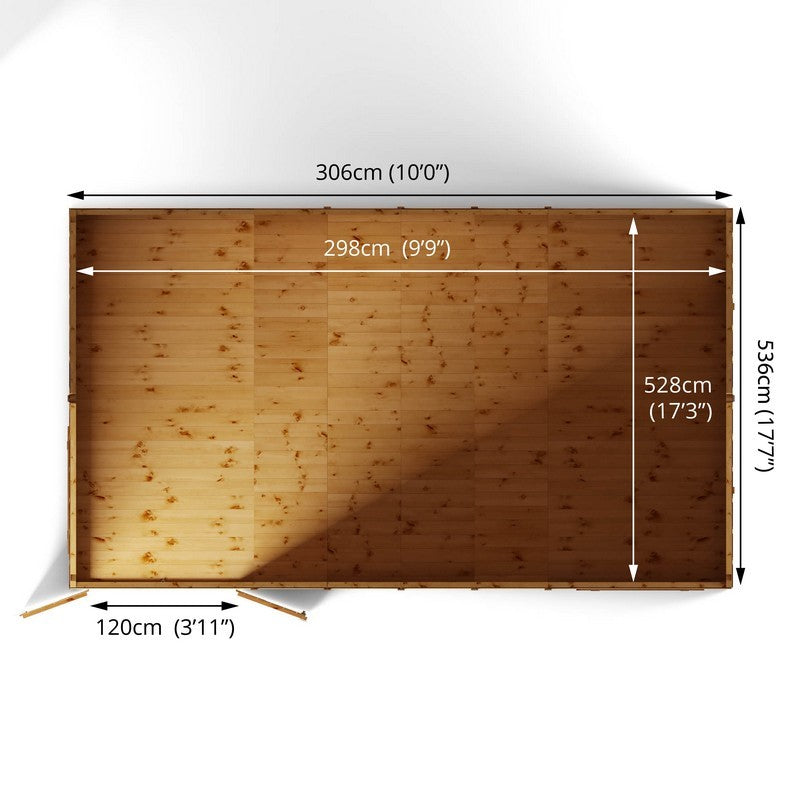 Mercia Mercia Premier 17' 11" x 10' Reverse Apex Workshop - Premium Dip Treated Shiplap