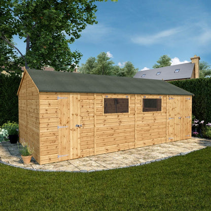 Mercia Mercia Premier 19' 6" x 10' Reverse Apex Workshop - Premium Pressure Treated Shiplap