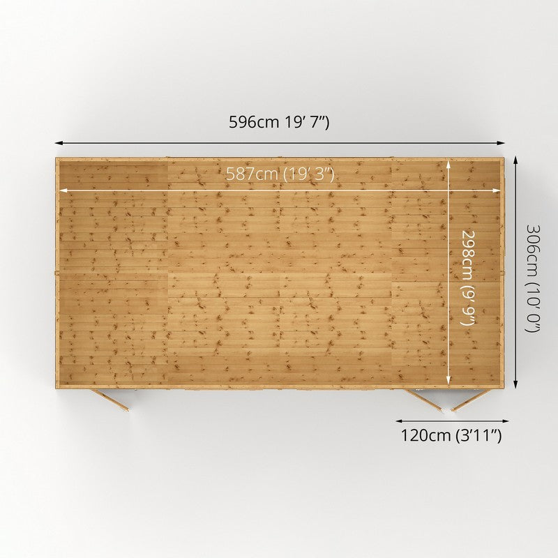 Mercia Mercia Premier 19' 6" x 10' Reverse Apex Workshop - Premium Pressure Treated Shiplap