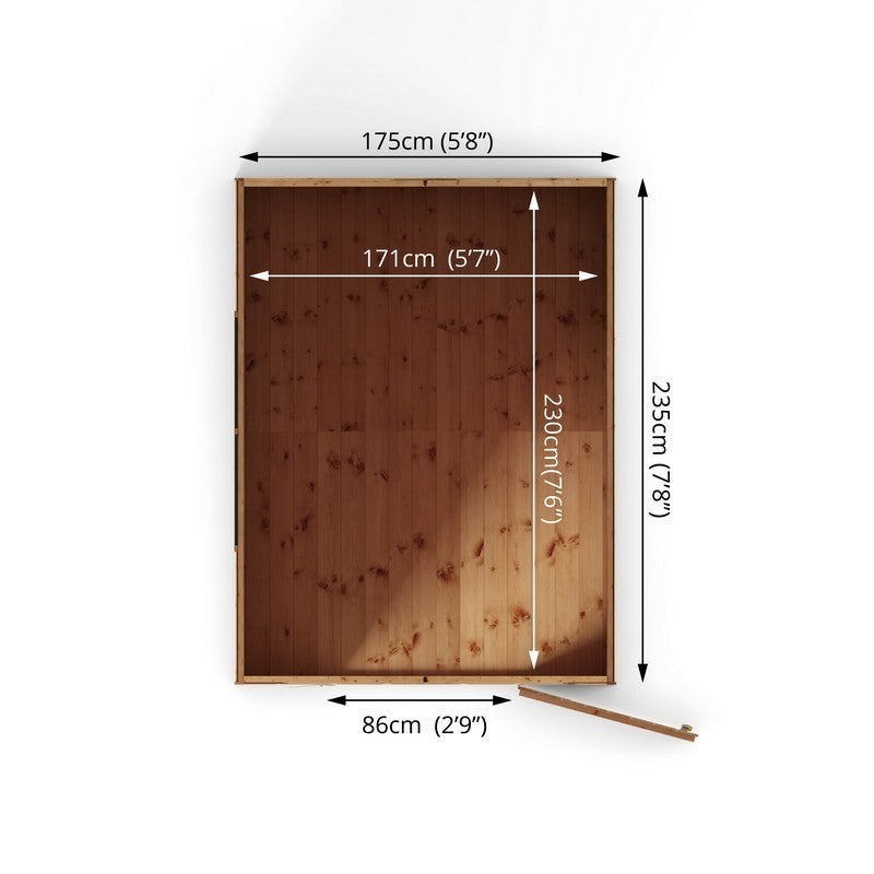 Mercia Mercia 5' 8" x 7' 8" Apex Shed - Premium Pressure Treated Shiplap