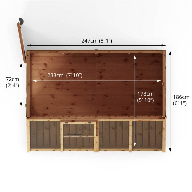 Mercia Mercia 8' 2" x 6' 5" Pent Potting Shed - Classic 12mm Cladding Shiplap